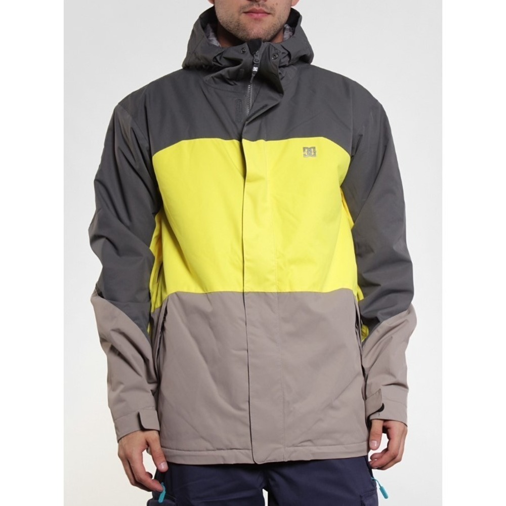 DC Amo 13‎ Jacket Men's Large Dark Shadow Colorblock Waterproof Hooded Snowboard